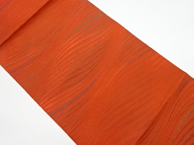JAPANESE KIMONO / VINTAGE NAGOYA OBI / CHIKUZEN HAKATA / WOVEN WAVY LINES
